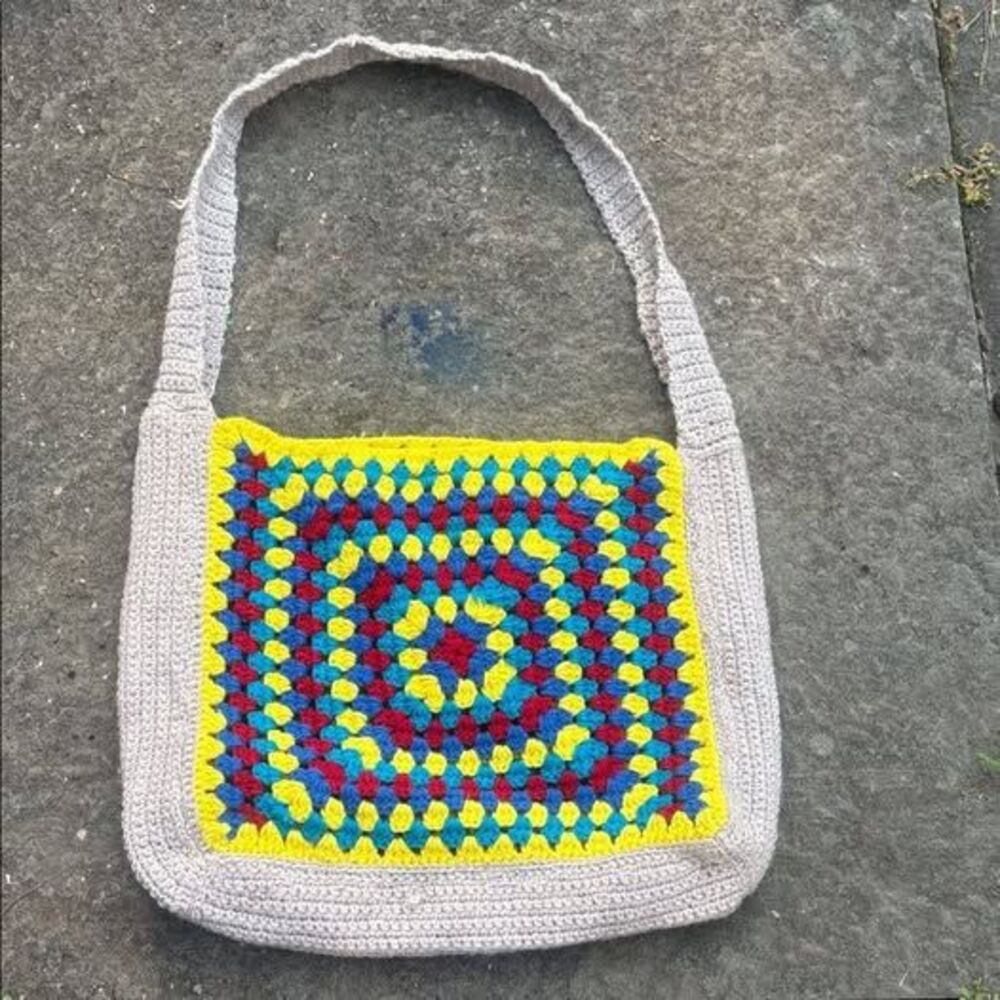 Handcrafted Granny Square Crochet Shoulder Bag